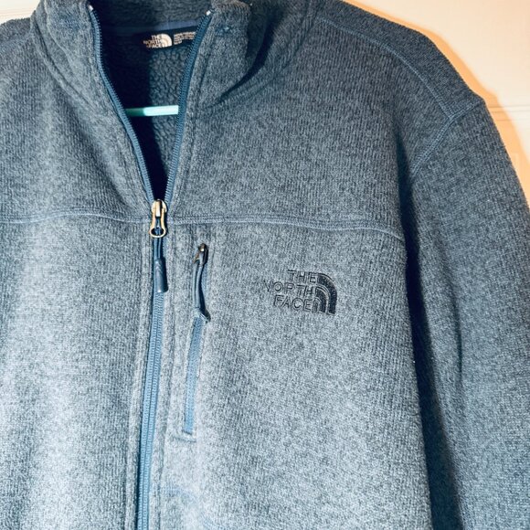 The North Face Full Zip Fleece Sweater Jacket Size M blue heathered‎ - Picture 3 of 8